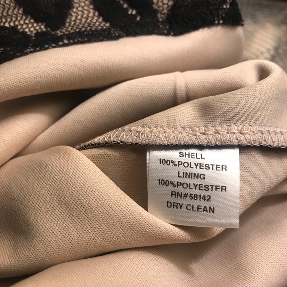 Maggy London size 8 classic Black & Nude Lace Dress. - Picture 5 of 5